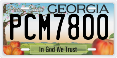GA license plate PCM7800