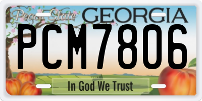 GA license plate PCM7806