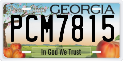 GA license plate PCM7815