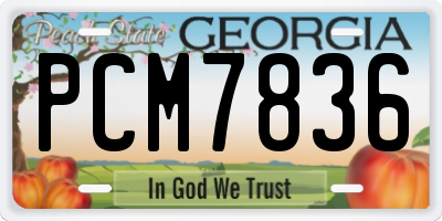 GA license plate PCM7836
