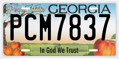 GA license plate PCM7837