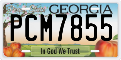 GA license plate PCM7855