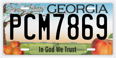 GA license plate PCM7869