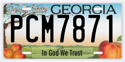 GA license plate PCM7871