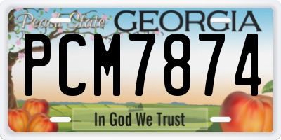 GA license plate PCM7874