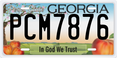 GA license plate PCM7876