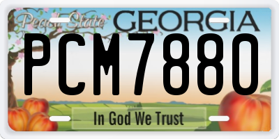 GA license plate PCM7880