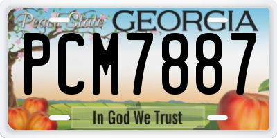 GA license plate PCM7887