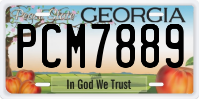 GA license plate PCM7889