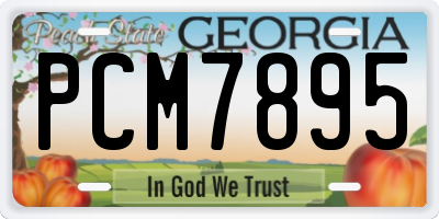 GA license plate PCM7895