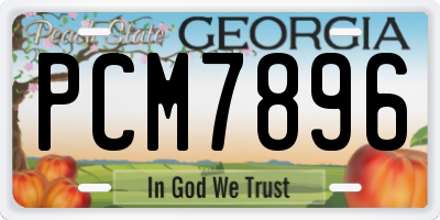 GA license plate PCM7896