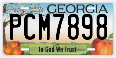 GA license plate PCM7898