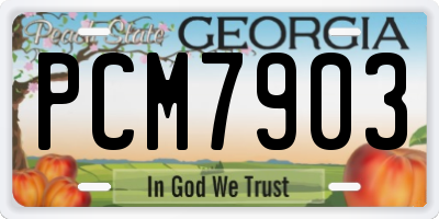 GA license plate PCM7903