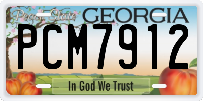 GA license plate PCM7912