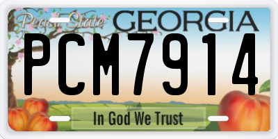 GA license plate PCM7914