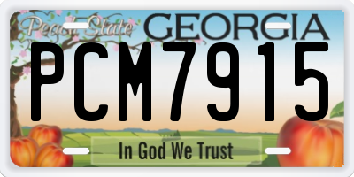 GA license plate PCM7915