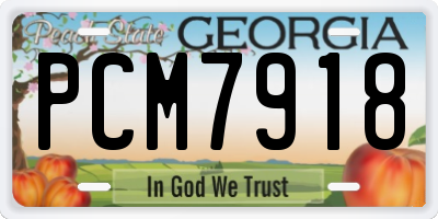 GA license plate PCM7918
