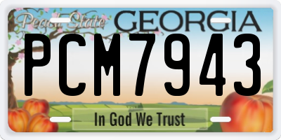 GA license plate PCM7943