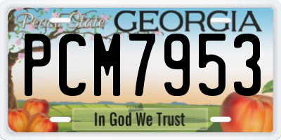 GA license plate PCM7953