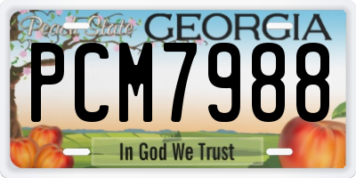GA license plate PCM7988