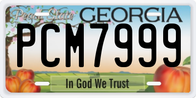 GA license plate PCM7999