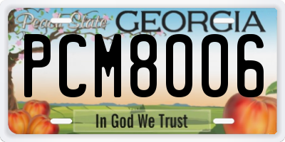 GA license plate PCM8006