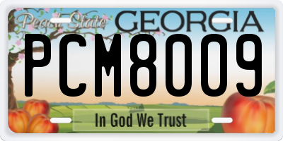 GA license plate PCM8009