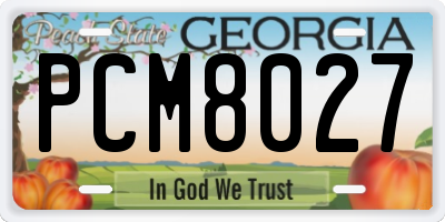 GA license plate PCM8027