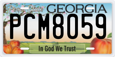 GA license plate PCM8059