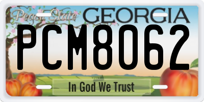 GA license plate PCM8062