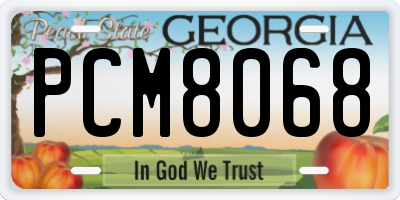 GA license plate PCM8068