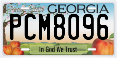 GA license plate PCM8096
