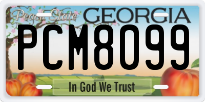 GA license plate PCM8099