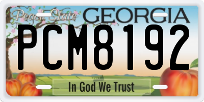 GA license plate PCM8192