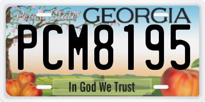 GA license plate PCM8195