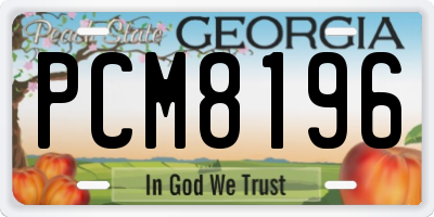 GA license plate PCM8196