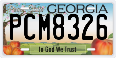 GA license plate PCM8326