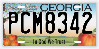 GA license plate PCM8342