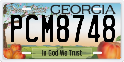 GA license plate PCM8748