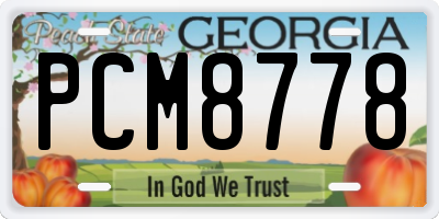 GA license plate PCM8778