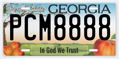 GA license plate PCM8888
