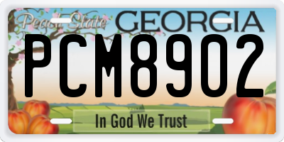 GA license plate PCM8902