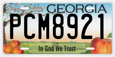 GA license plate PCM8921