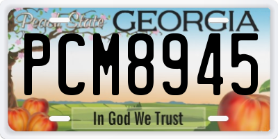 GA license plate PCM8945