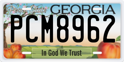 GA license plate PCM8962