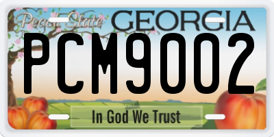 GA license plate PCM9002