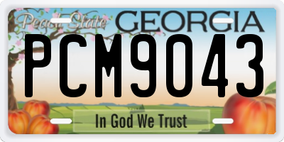 GA license plate PCM9043