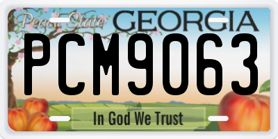 GA license plate PCM9063
