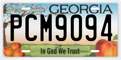 GA license plate PCM9094