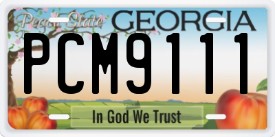 GA license plate PCM9111